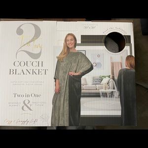 Woman’s Silver One 2 Two Tone Couch Blanket Grey in Color